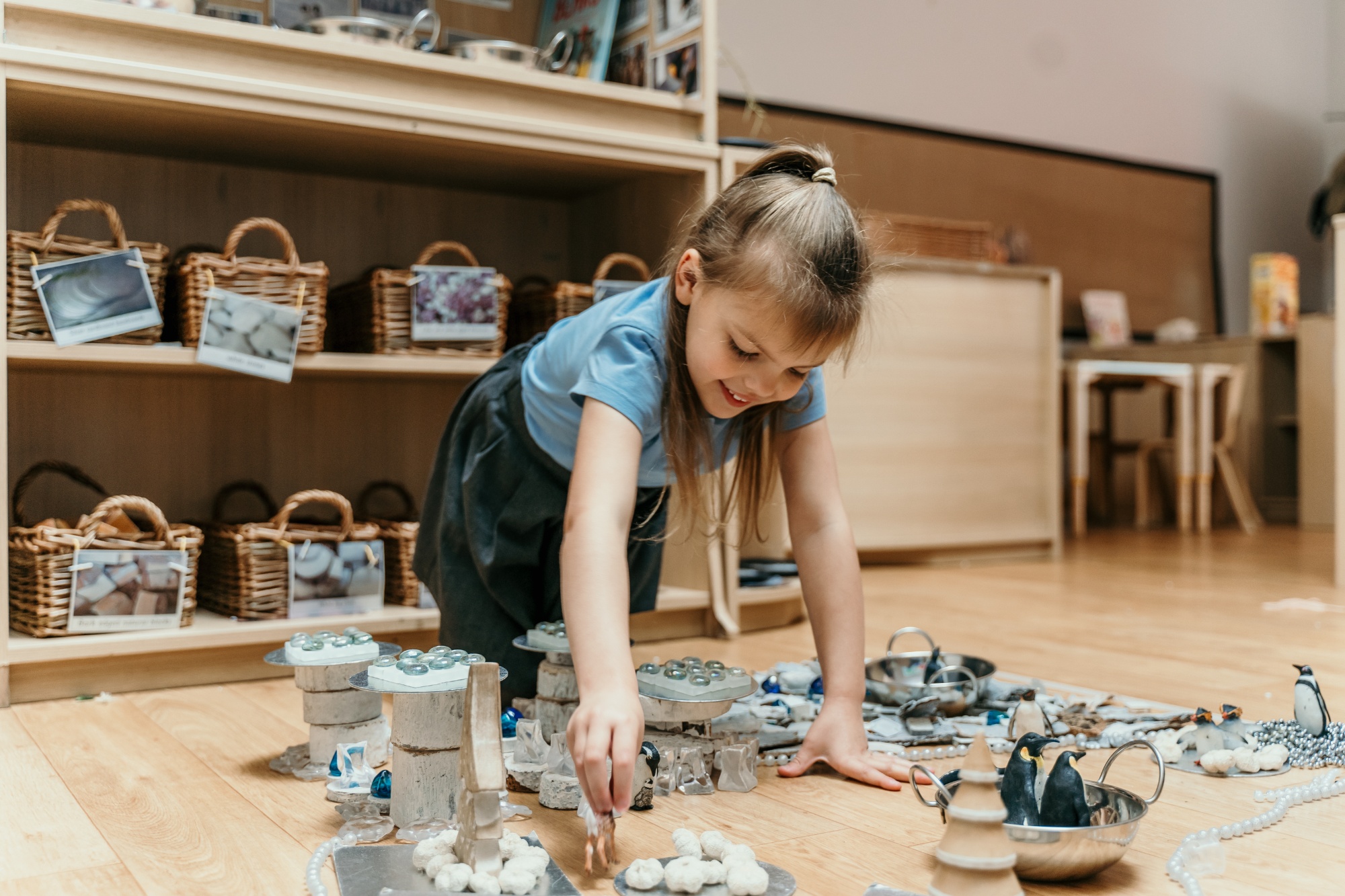 Student doing arts and crafts